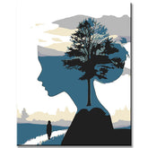 Painting by Numbers Landscape in Abstract Figures